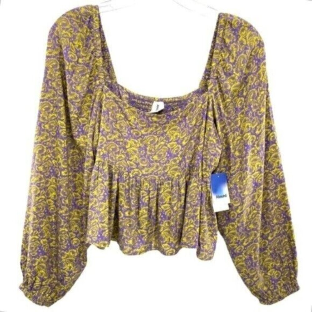 Abound Boho Floral Off Shoulder Crop Top New Milkmaid